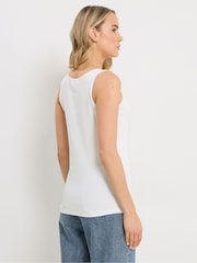 Long Tall Sally White Ribbed Placket Vest - Image 3 of 5
