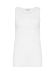 Long Tall Sally White Ribbed Placket Vest - Image 5 of 5