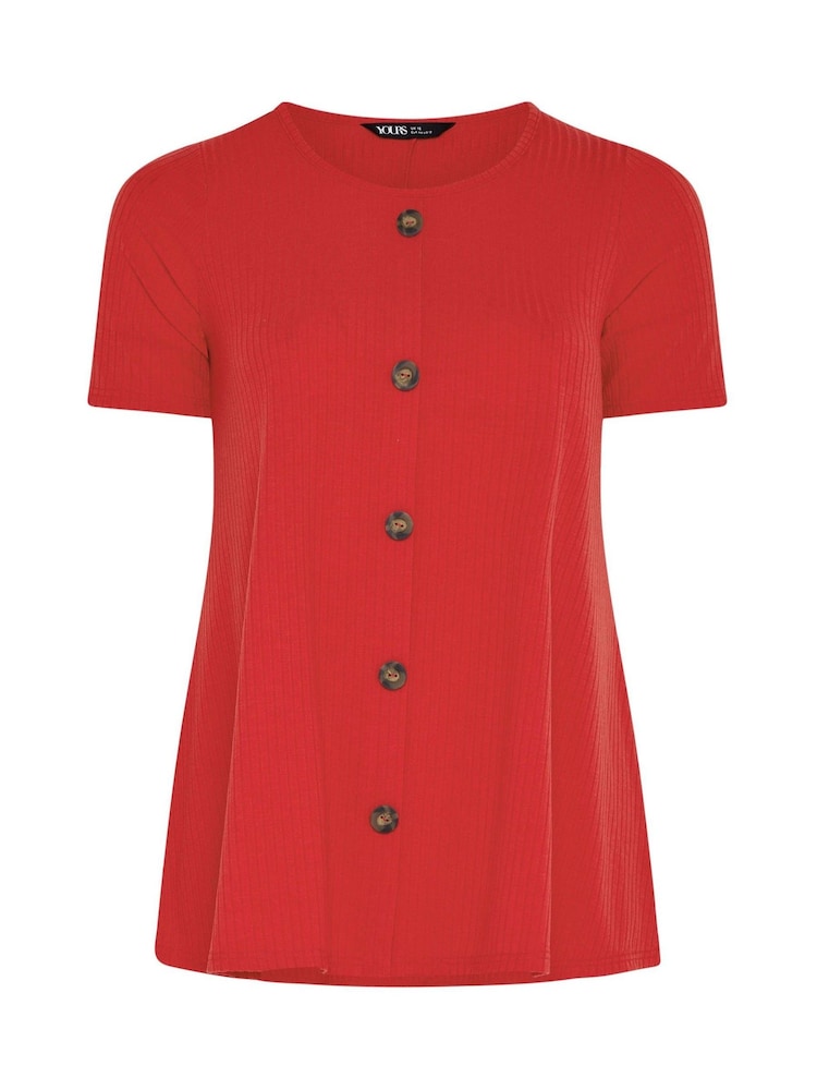 אדום - Yours Curve חולצת טי סווינג עם כפתורים בחזית - תמונה 5 מתוך 5 אדום - Yours Curve חולצת טי סווינג עם כפתורים בחזית - תמונה 5 מתוך 5