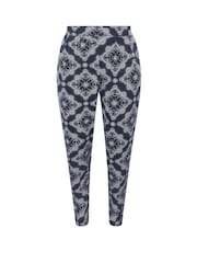Yours Curve Blue Bandana Print Harem Trousers - Image 5 of 5