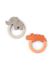 Done by Deer Pink Teether 2 Pack Deer Friends PapayaSand - Image 2 of 4