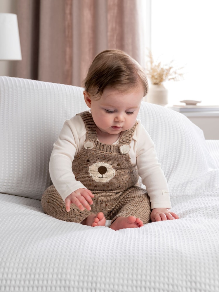 Mamas & Papas Knitted Bear Dungarees & Bodysuit Set - Bild 2 von 4