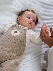 Mamas & Papas Knitted Bear Dungarees & Bodysuit Set - Bild 4 von 4