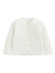 Mamas & Papas White Knitted Cardigan - Image 2 of 2