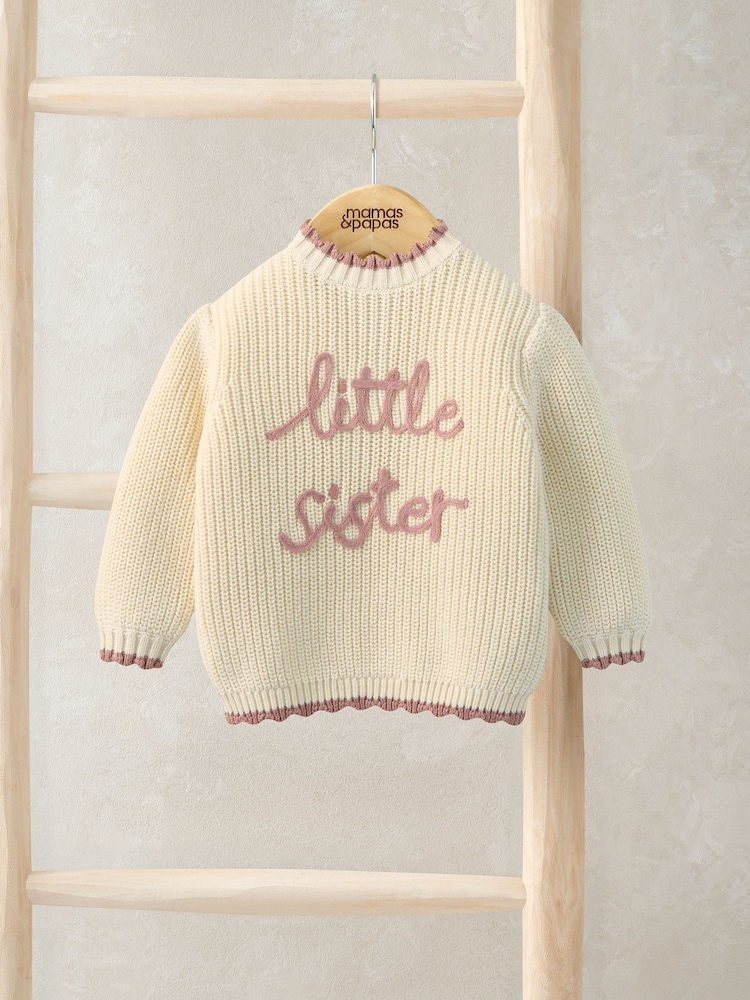 Mamas & Papas Pink Little Sister Jumper - Image 1 of 3