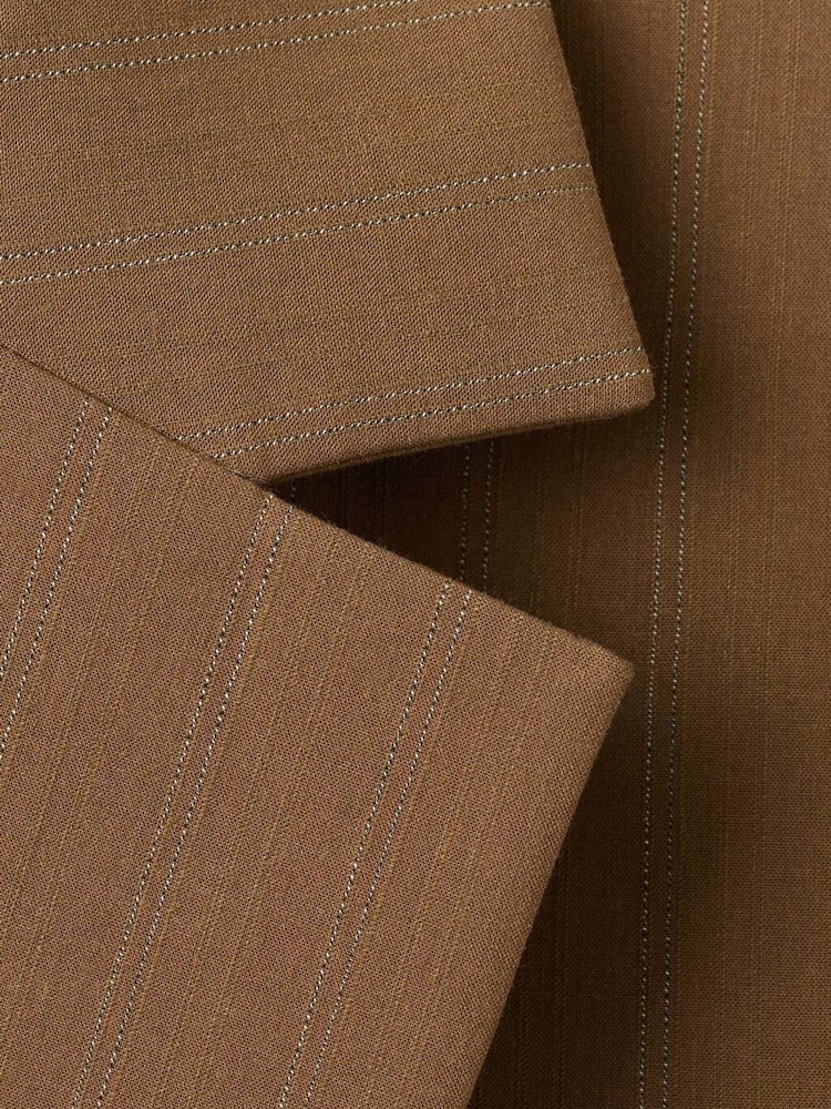 Mango Brown Stripe Stitch Blazer - Image 5 of 5