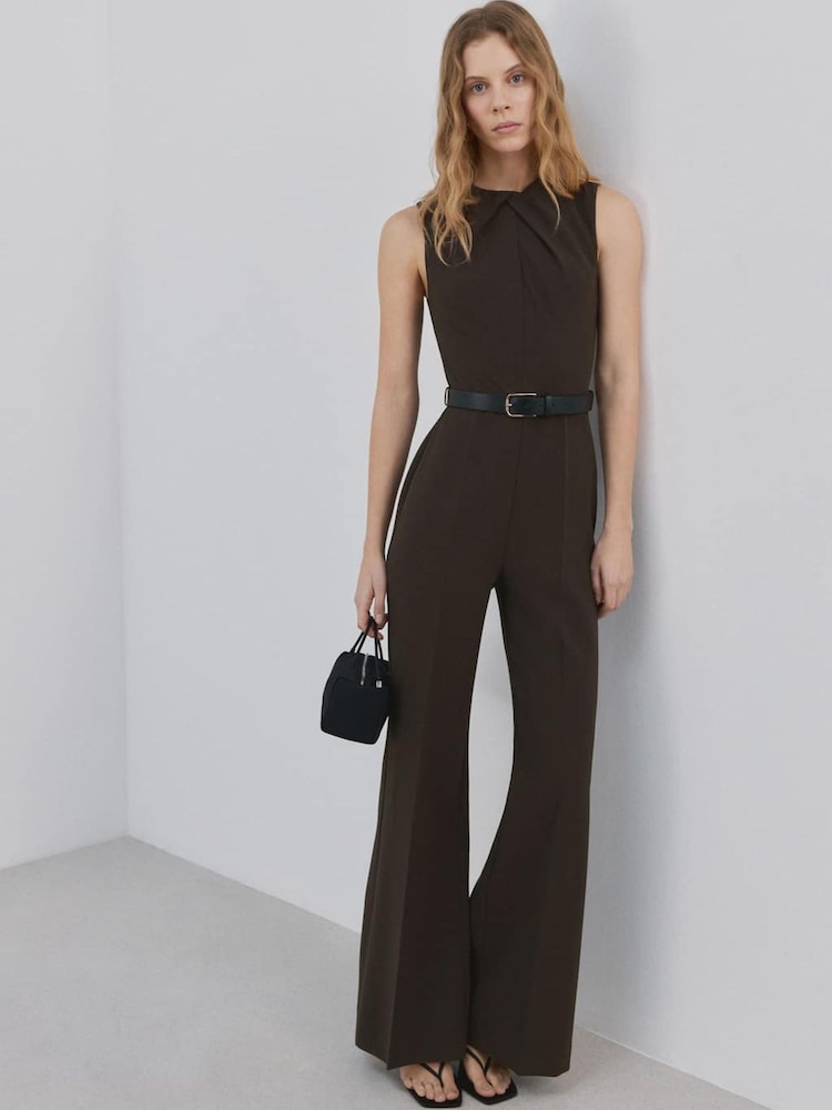 Mango Brown Belted Jumpsuit - Image 2 of 7