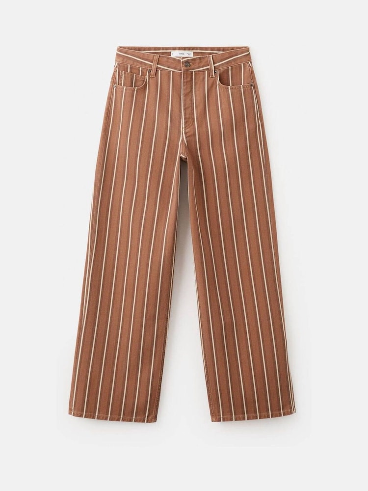 Mango Brown Stripe Loose Fit Jeans - Image 1 of 2