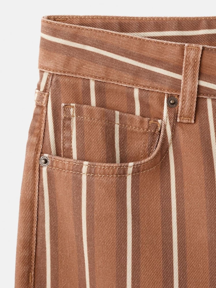 Mango Brown Stripe Loose Fit Jeans - Image 2 of 2