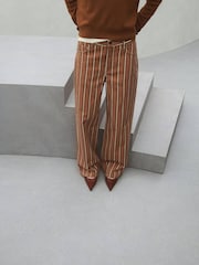 Mango Brown Stripe Loose Fit Jeans - Image 3 of 6