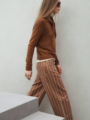 Mango Brown Stripe Loose Fit Jeans - Image 4 of 6