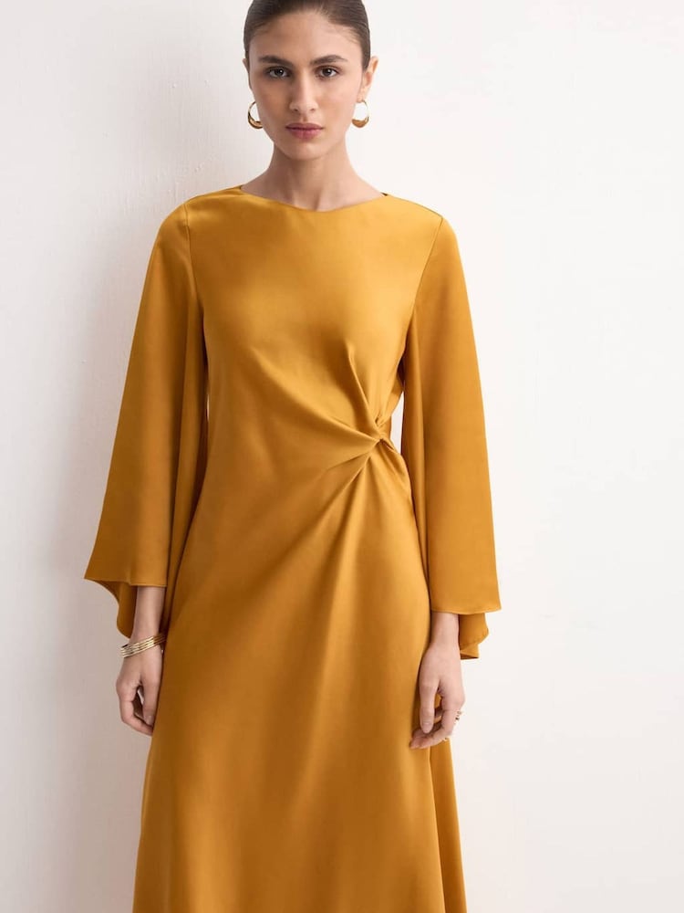 Buy Mango Yellow Knot Waist Cape Maxi Dress from the Next UK online shop Buy Mango Yellow Knot Waist Cape Maxi Dress from the Next UK online shop