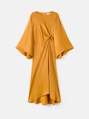 Mango Yellow Knot Waist Cape Maxi Dress - Image 5 of 6