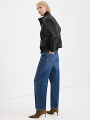 Mango Blue Barrel Leg Jeans - Image 2 of 7