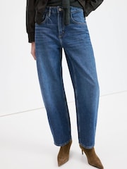 Mango Blue Barrel Leg Jeans - Image 4 of 7