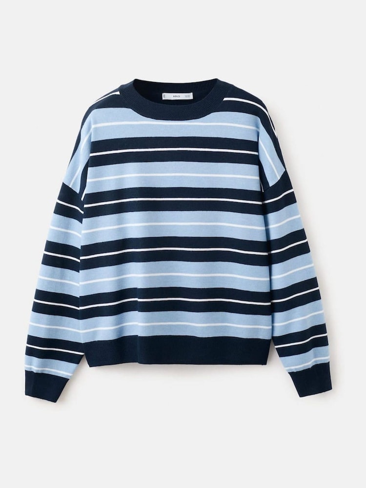 Mango Blue Stripe Long Sleeve Sweatshirt - Image 7 of 7