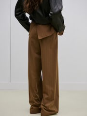 Mango Brown Stripe Stitch Suit Trousers - Image 2 of 5