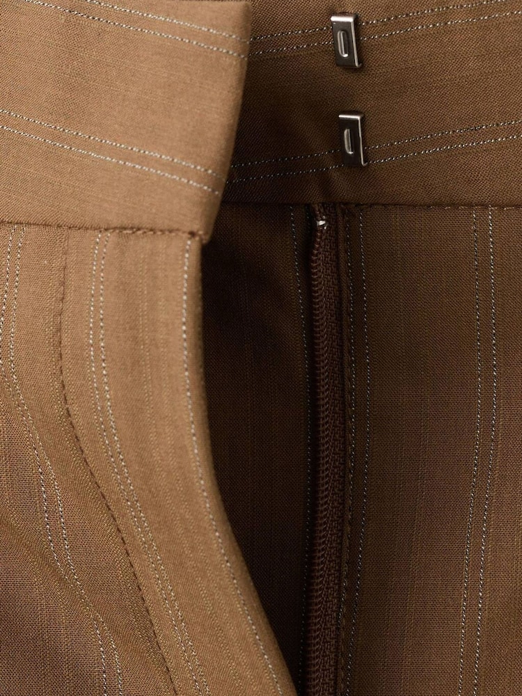 Mango Brown Stripe Stitch Suit Trousers - Image 5 of 5