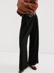 Mango Black Straight Leg Trousers - Image 1 of 7