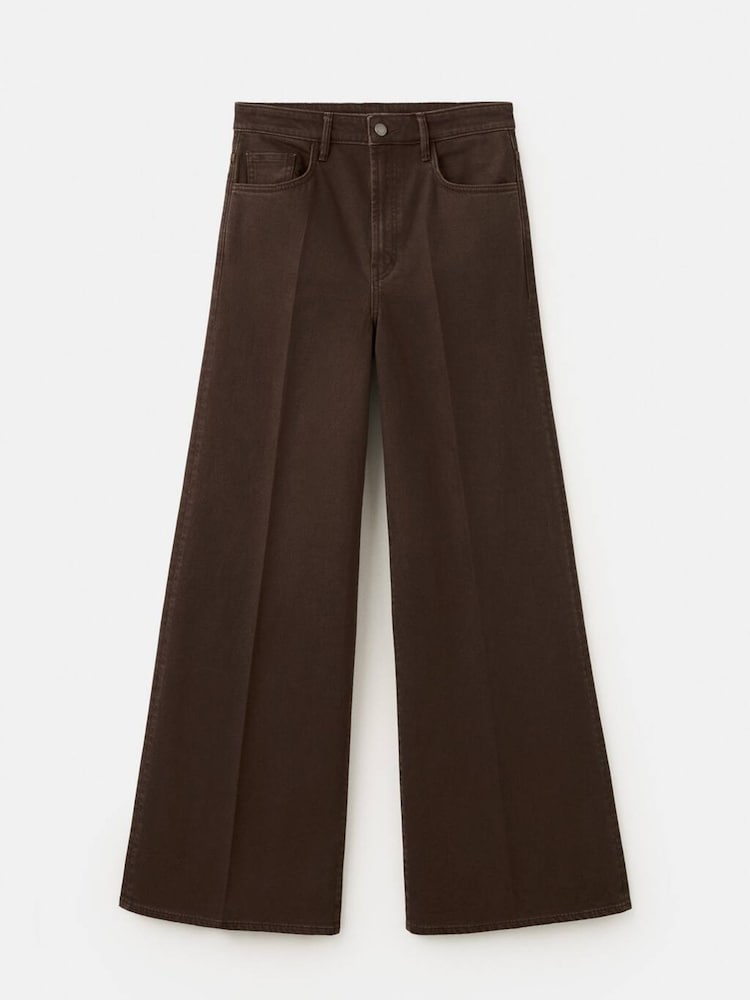 Mango Brown Wide Leg Jeans - Image 1 of 2 Mango Brown Wide Leg Jeans - Image 1 of 2