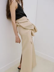 Mango Black Satin Lace Trim Asymmetric Cami Top - Image 5 of 7