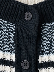 Mango Blue Long Sleeve Striped Knit Cardigan - Image 3 of 4