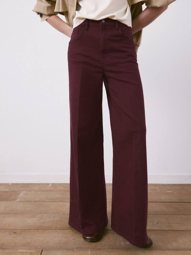 Mango Red Super Wide Leg Jeans - Image 1 of 7 Mango Red Super Wide Leg Jeans - Image 1 of 7