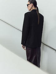 Mango Black Straight Blazer with Flap Pockets - Image 2 of 6