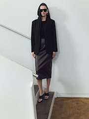 Mango Black Straight Blazer with Flap Pockets - Image 3 of 6