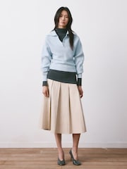 Mango Blue Polo Collar Long Sleeve Jumper - Image 3 of 5