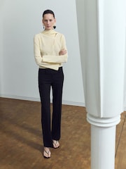 Mango Cream Draped Long Sleeve Top - Image 1 of 6