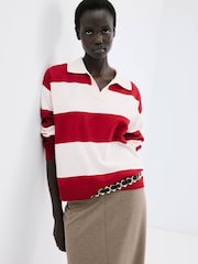 Mango Red Long Sleeve Stripe Jumper - Image 2 of 5