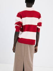 Mango Red Long Sleeve Stripe Jumper - Image 3 of 5