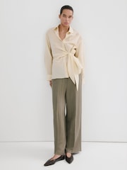 Mango Nude Pleat Front Suit Trousers - Image 4 of 6