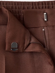 Mango Brown Pleat Front Suit Trousers - Image 5 of 6