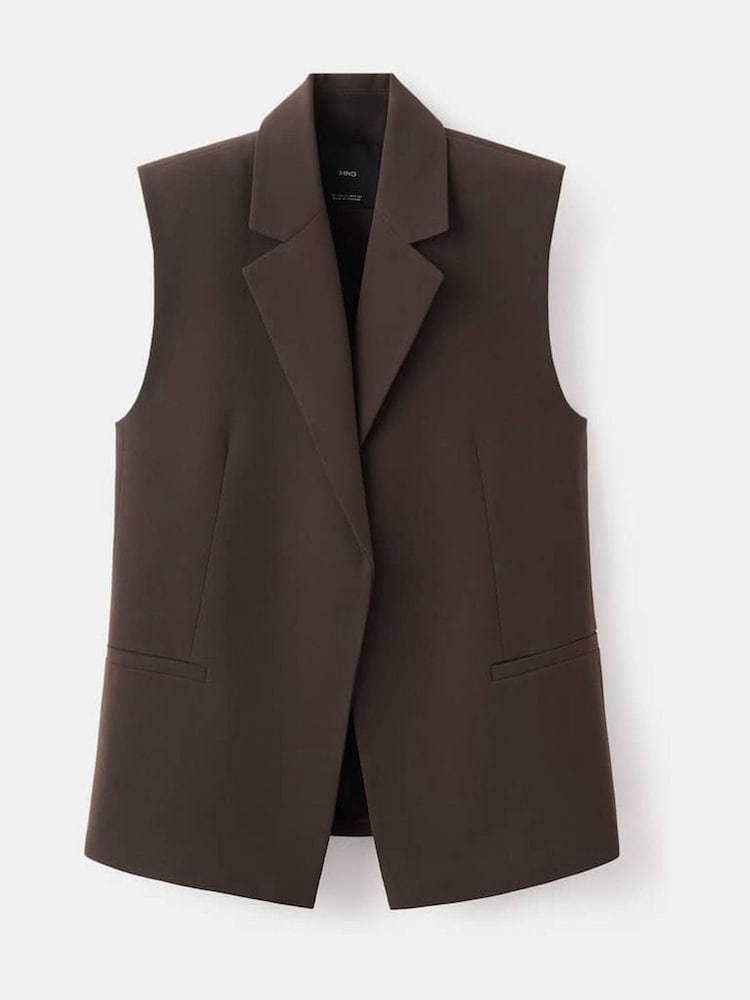 Mango Brown Tailored Waistcoat - Image 1 of 2