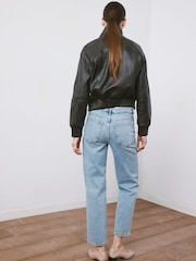 Mango Blue Straight Leg Jeans - Image 3 of 6