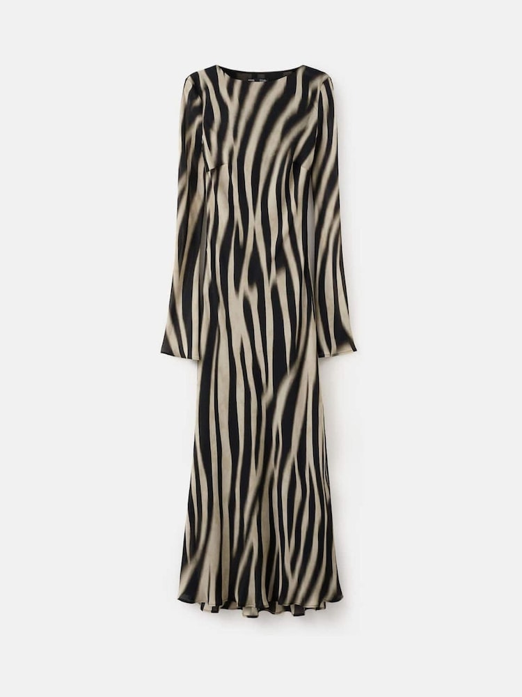 Mango Black Zebra Print Long Sleeve Maxi Dress - Image 6 of 6