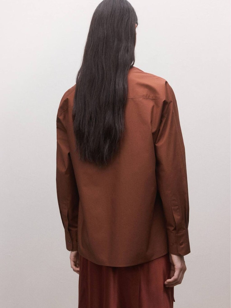 Mango Orange Tie Waist Long Sleeve Shirt - Image 2 of 7