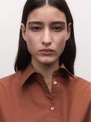 Mango Orange Tie Waist Long Sleeve Shirt - Image 5 of 7