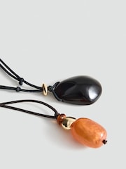 Mango Brown Pendant Double Necklace - Image 2 of 2