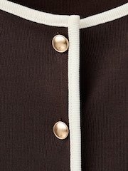 Mango Brown Short Sleeve Contrast Cardigan - Image 6 of 6
