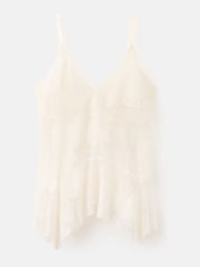Mango Cream Sheer Lace Thin Strap Camisole - Image 4 of 5
