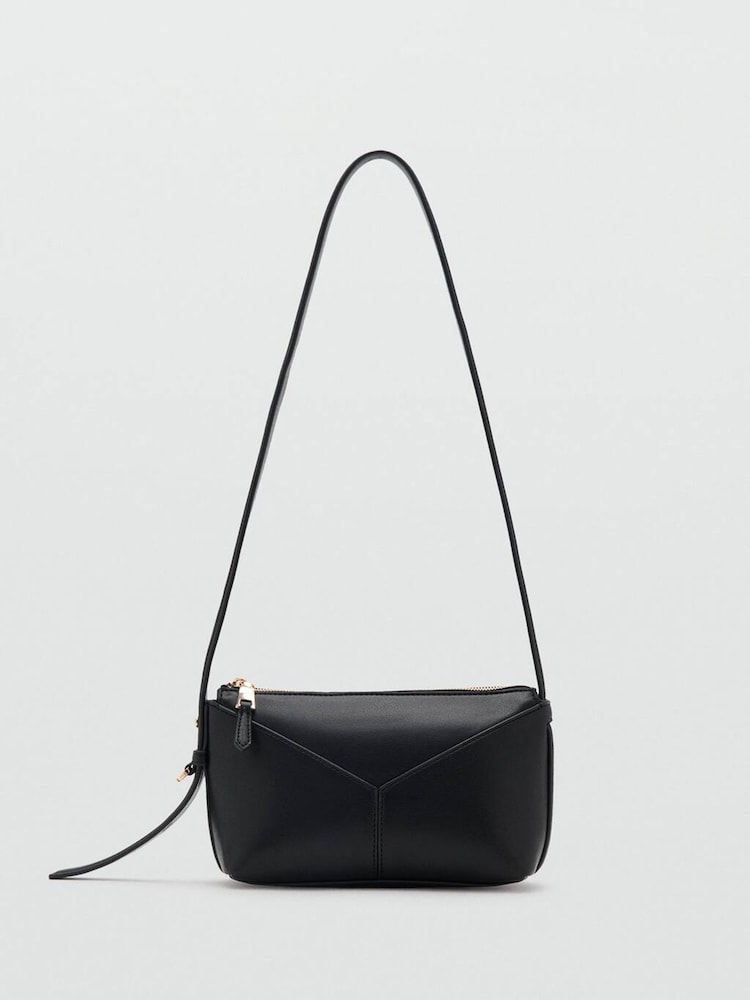 Mango Black Small Panel Shoulder Bag - Image 1 of 3