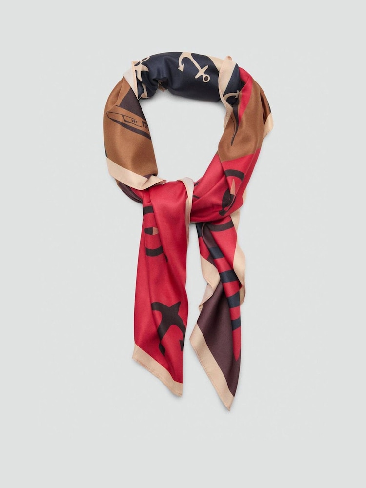 Mango Red Nautical Handkerchief Scarf - Image 1 of 3