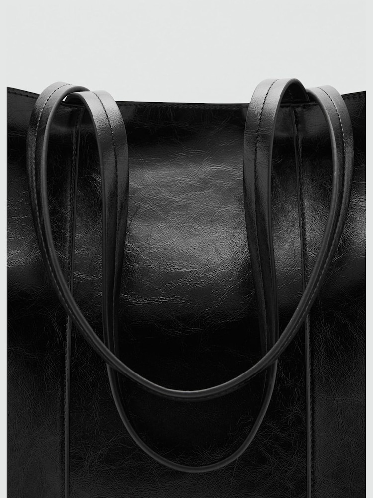 Mango Black Shopper Tote Bag - Image 3 of 3