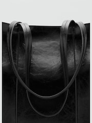 Mango Black Large Shopper Tote Bag - Image 4 of 4