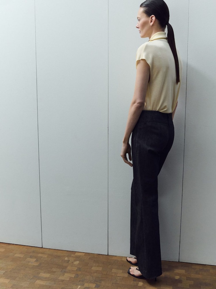 Mango Yellow Tie Neck Sleeveless Jumper - Image 2 of 6