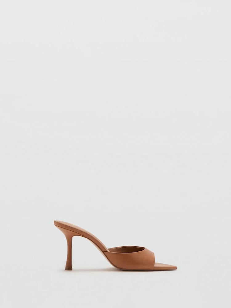 Mango Brown Point Open Toe Heel Mules - Image 1 of 3