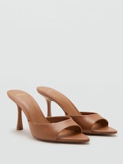 Mango Brown Point Open Toe Heel Mules - Image 2 of 3
